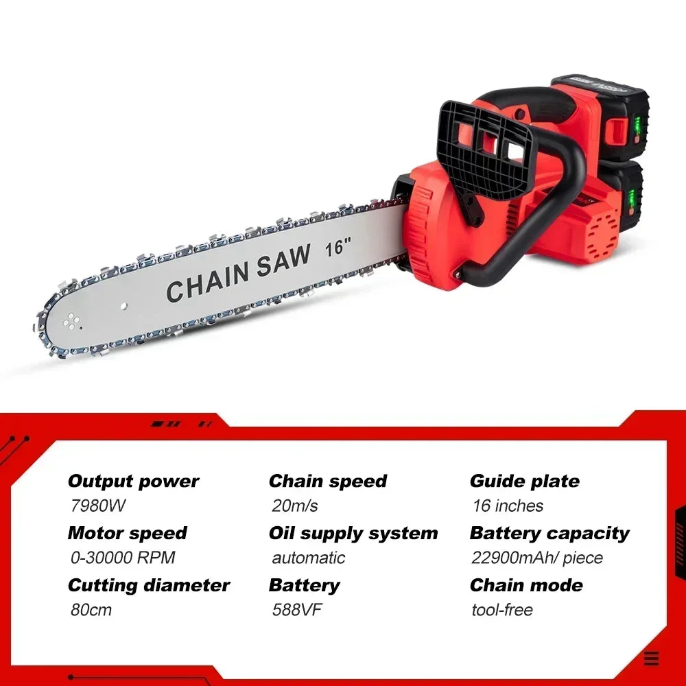 Powerful 16" Cordless Chainsaw – ONEVAN 7980W Brushless Tool
