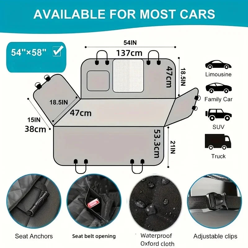 Waterproof Pet Seat Cover for Cars – Dog & Cat Protector