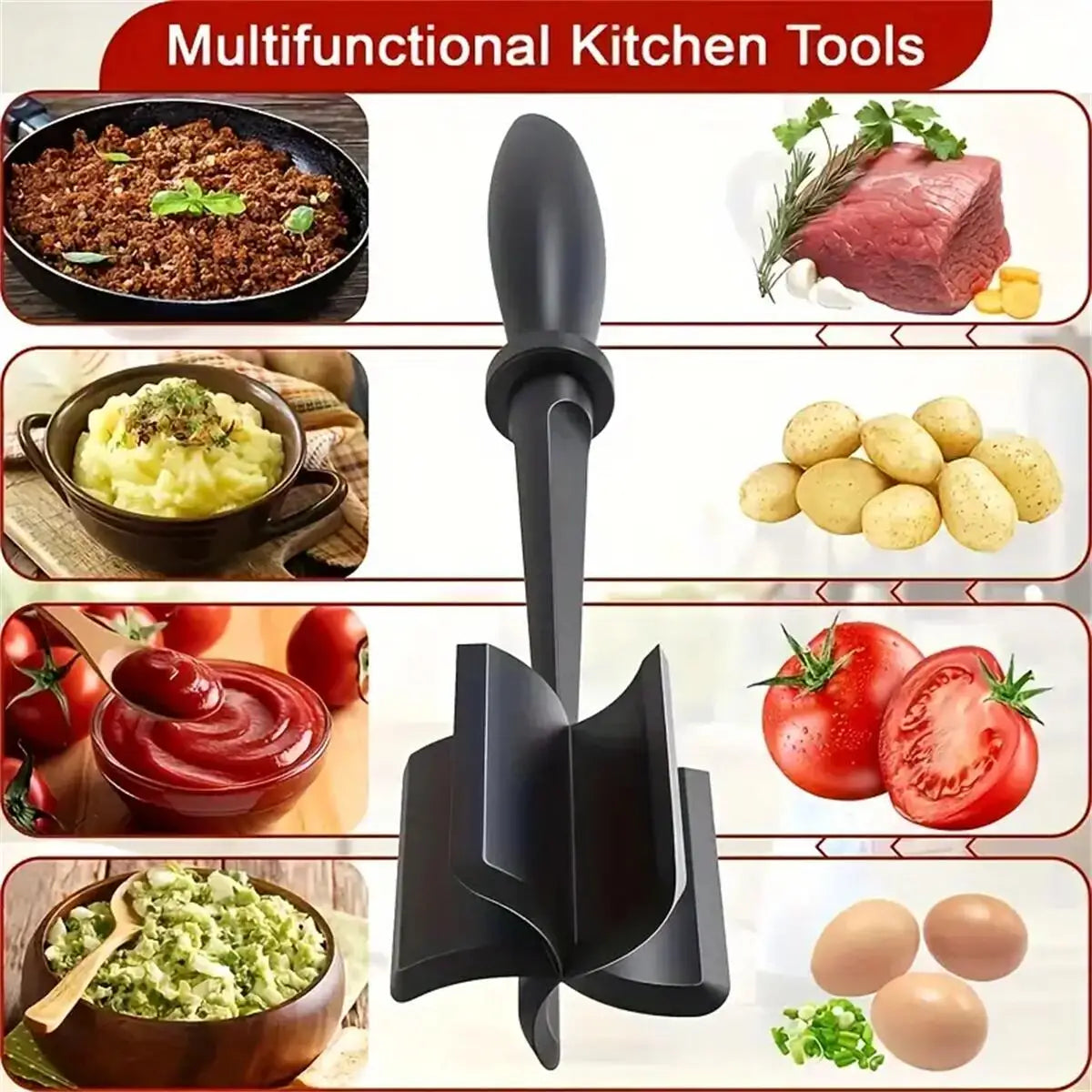 Meat Chopper – Easy Ground Beef & Veggie Smasher Tool
