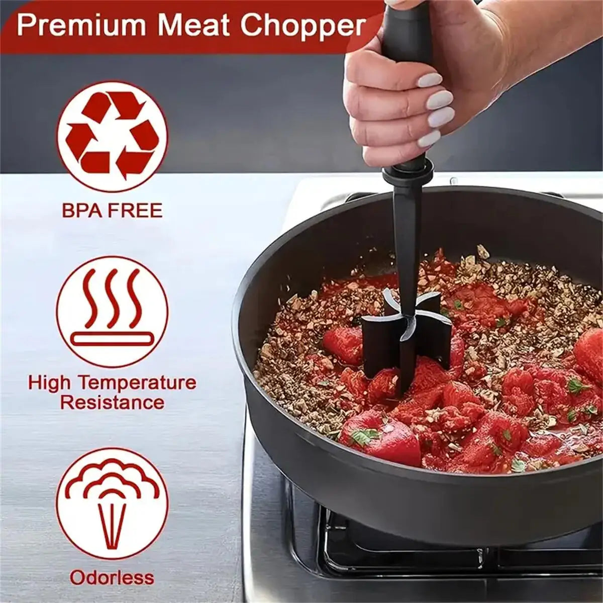 Meat Chopper – Easy Ground Beef & Veggie Smasher Tool