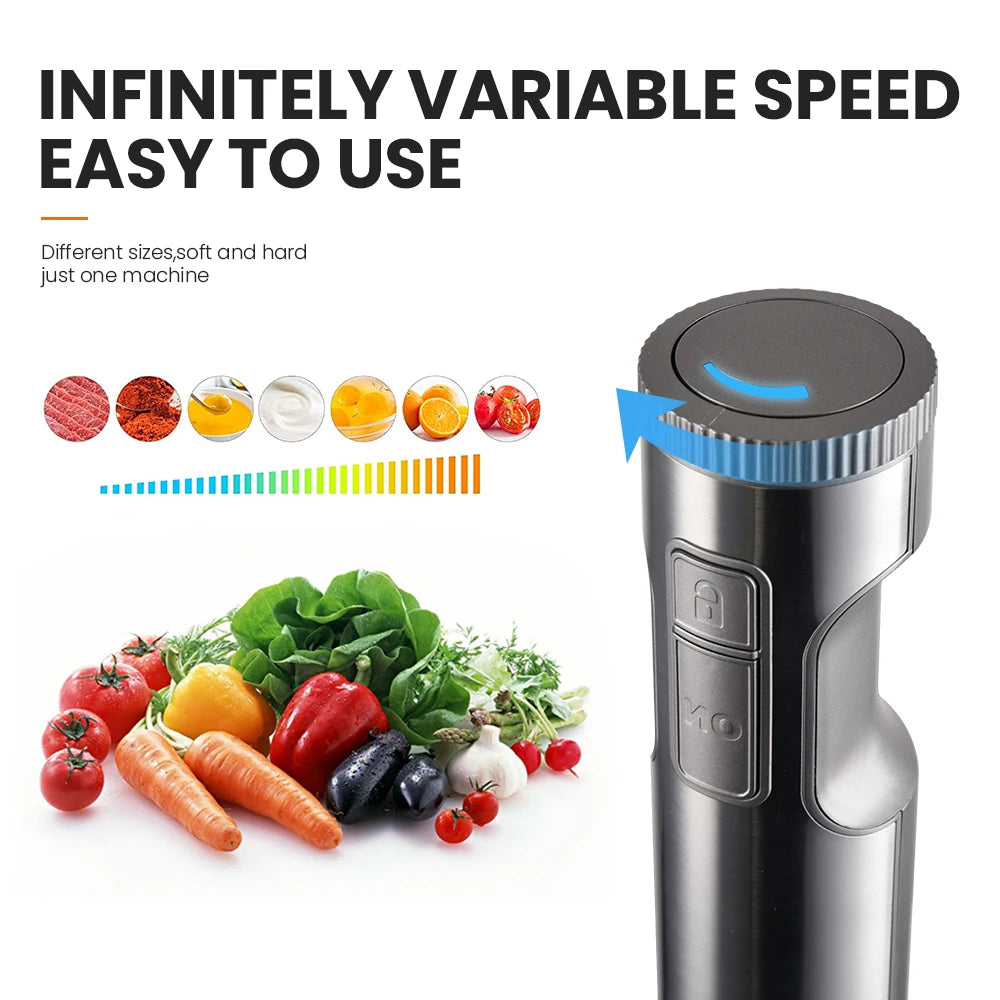 Powerful Hand Immersion Blender for Smoothies, Soups, Sauces