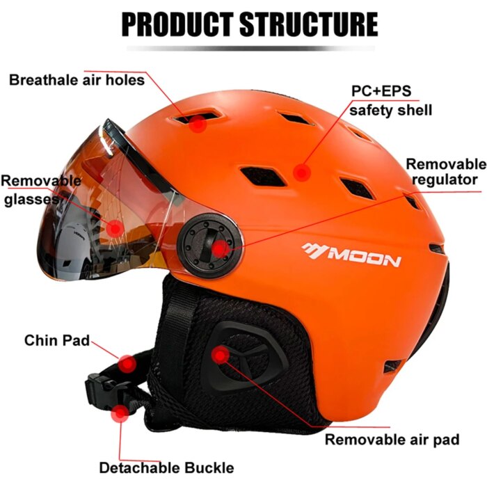 Ski Helmet with Visor for Snowboarding & Winter Sports