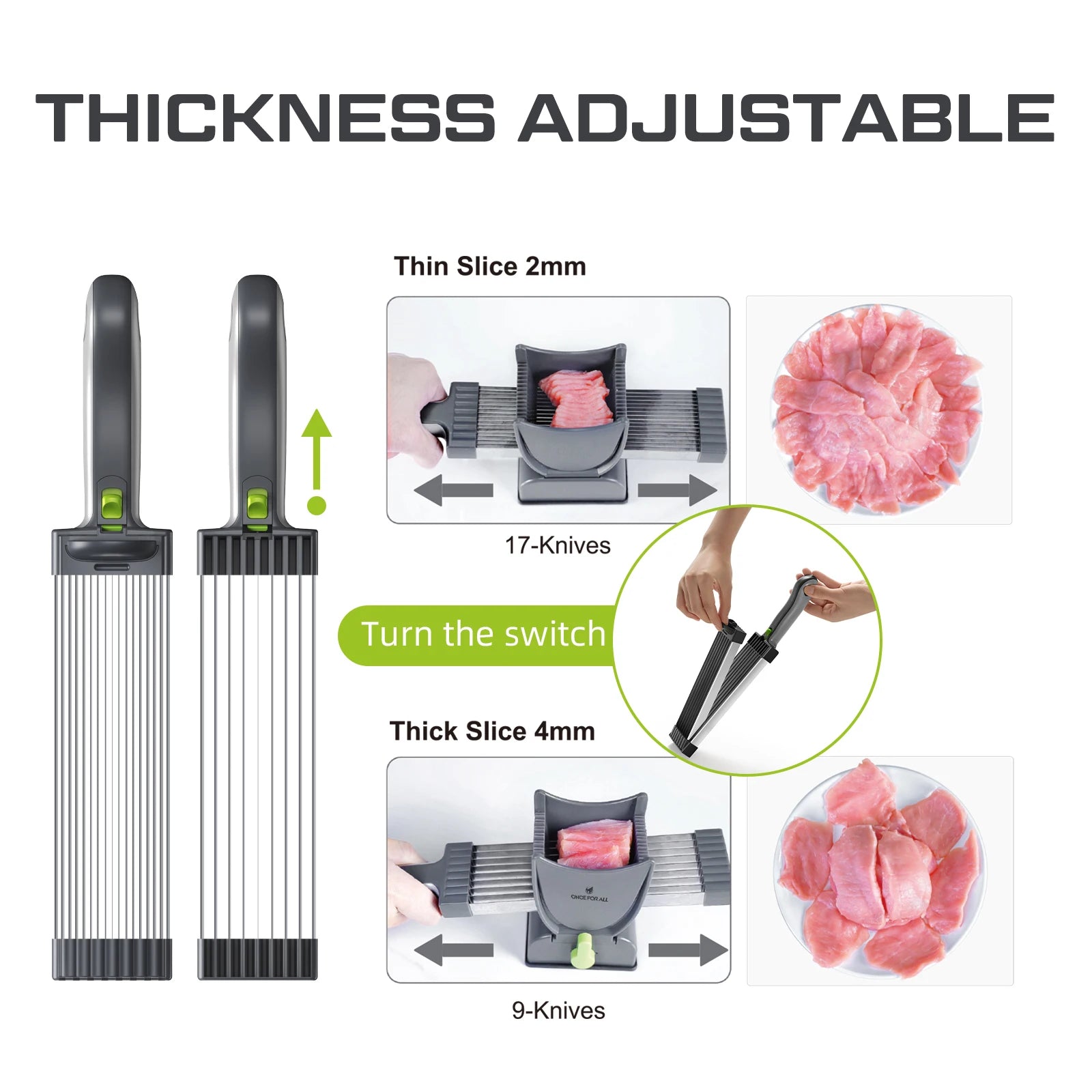 Once For All Meat Slicer – Manual Fresh Meat Cutter for Home Cooking