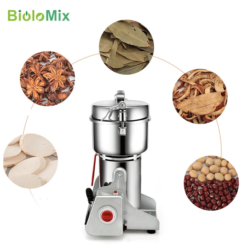 Biolomix 800g Electric Grinder – High-Speed Mill for Spices, Herbs, Grains & More