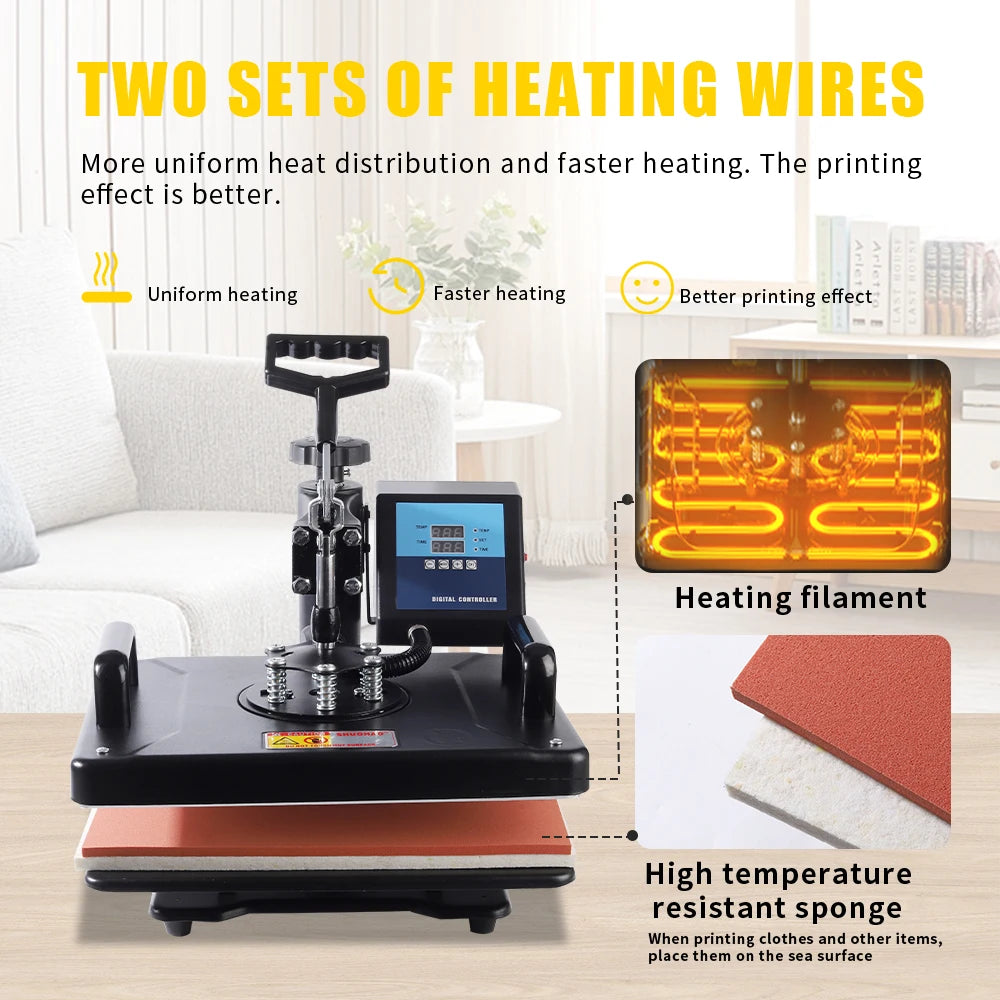 8-in-1 Heat Press Machine for T-Shirts, Mugs & More