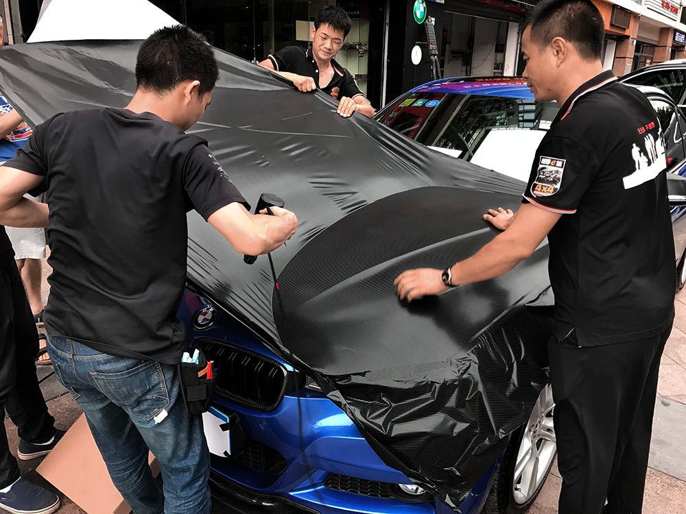 4D Carbon Fiber Car Wrap for Hood, Roof, and DIY Style