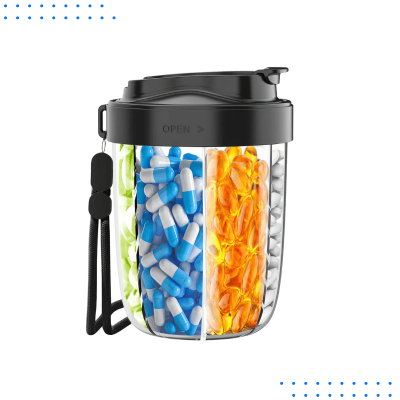 7 Grids Pill Organizer Bottle – Travel-Friendly & Smart