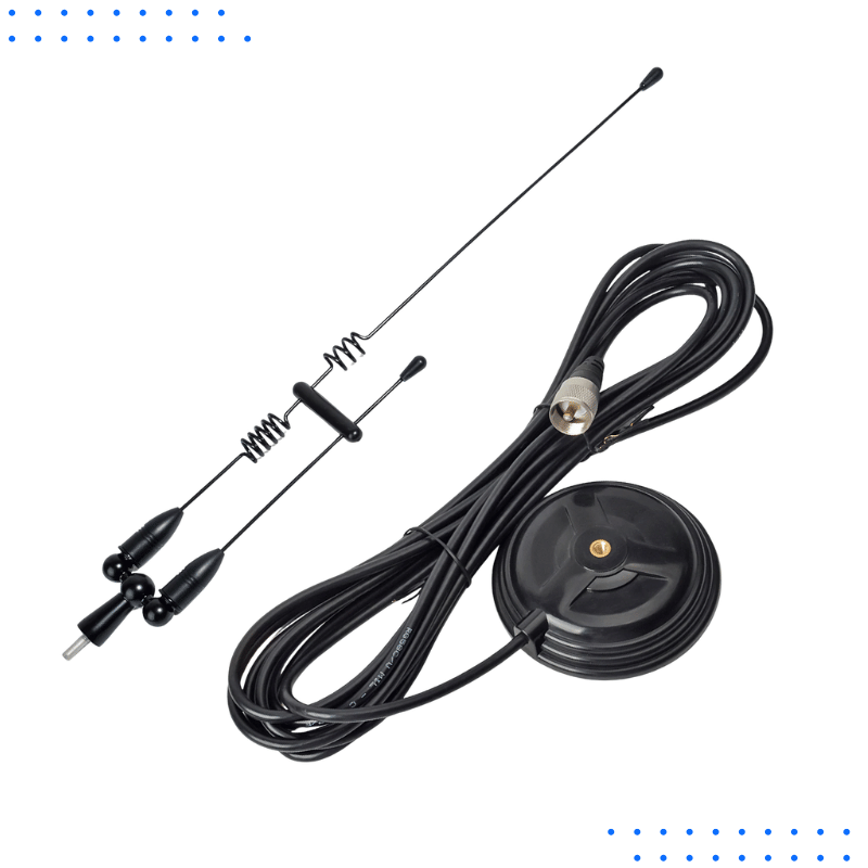 Dual Band VHF/UHF Antenna with Strong Magnetic Mount