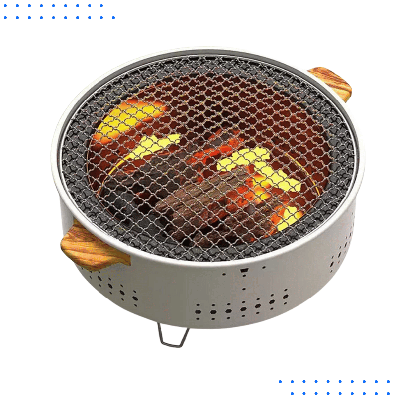 Portable Korean BBQ Charcoal Grill for Outdoor Cooking